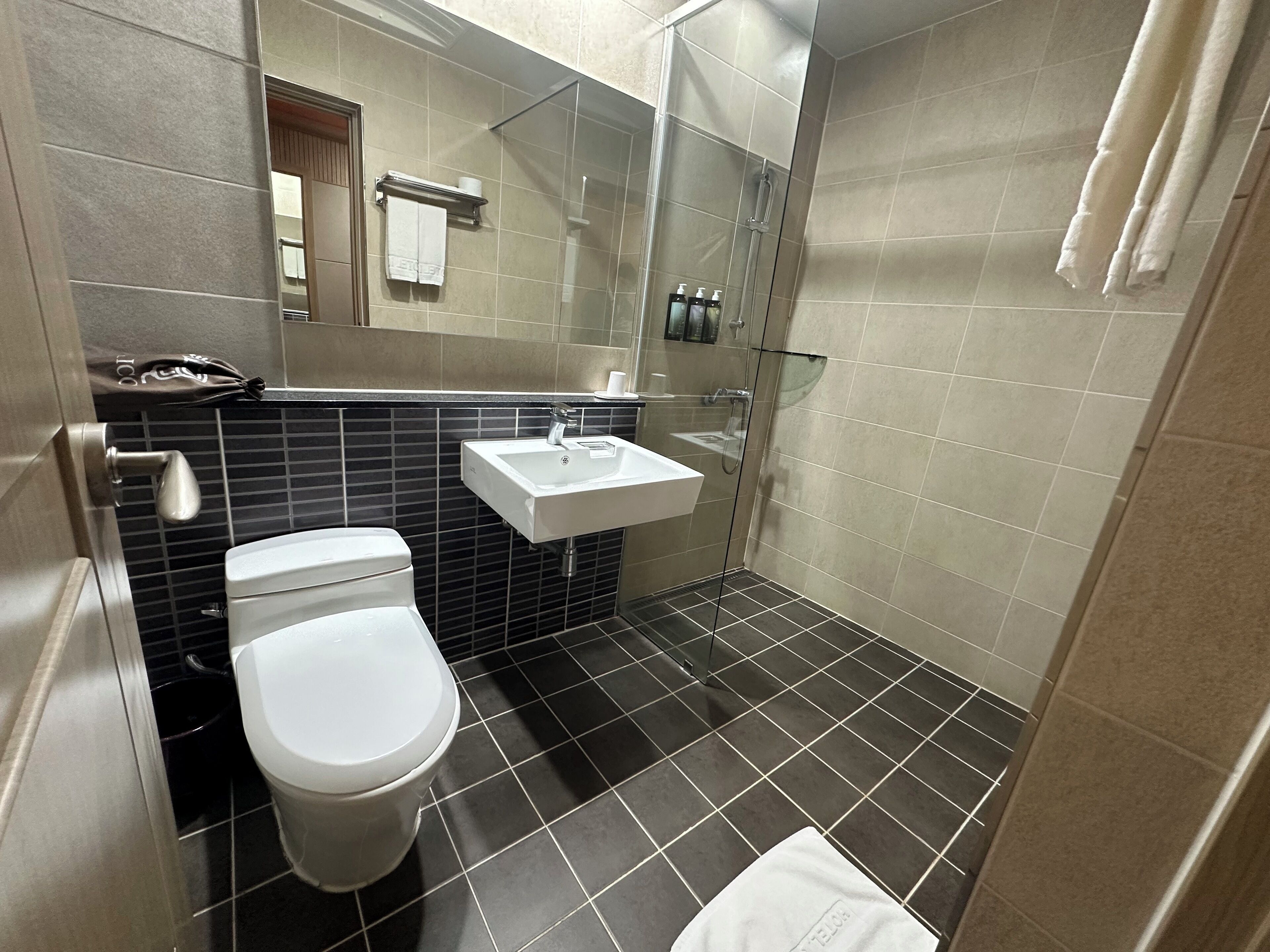 standard twin room | bathroom | shower, free toiletries, hair dryer, bathrobes