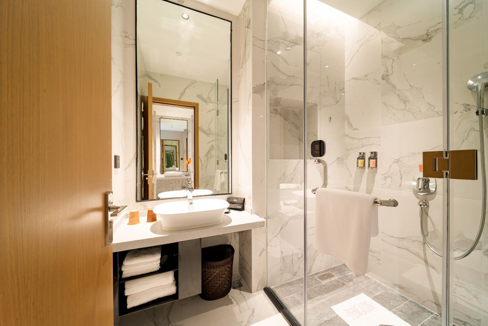 gallery room | bathroom | shower, rainfall showerhead, free toiletries, hair dryer