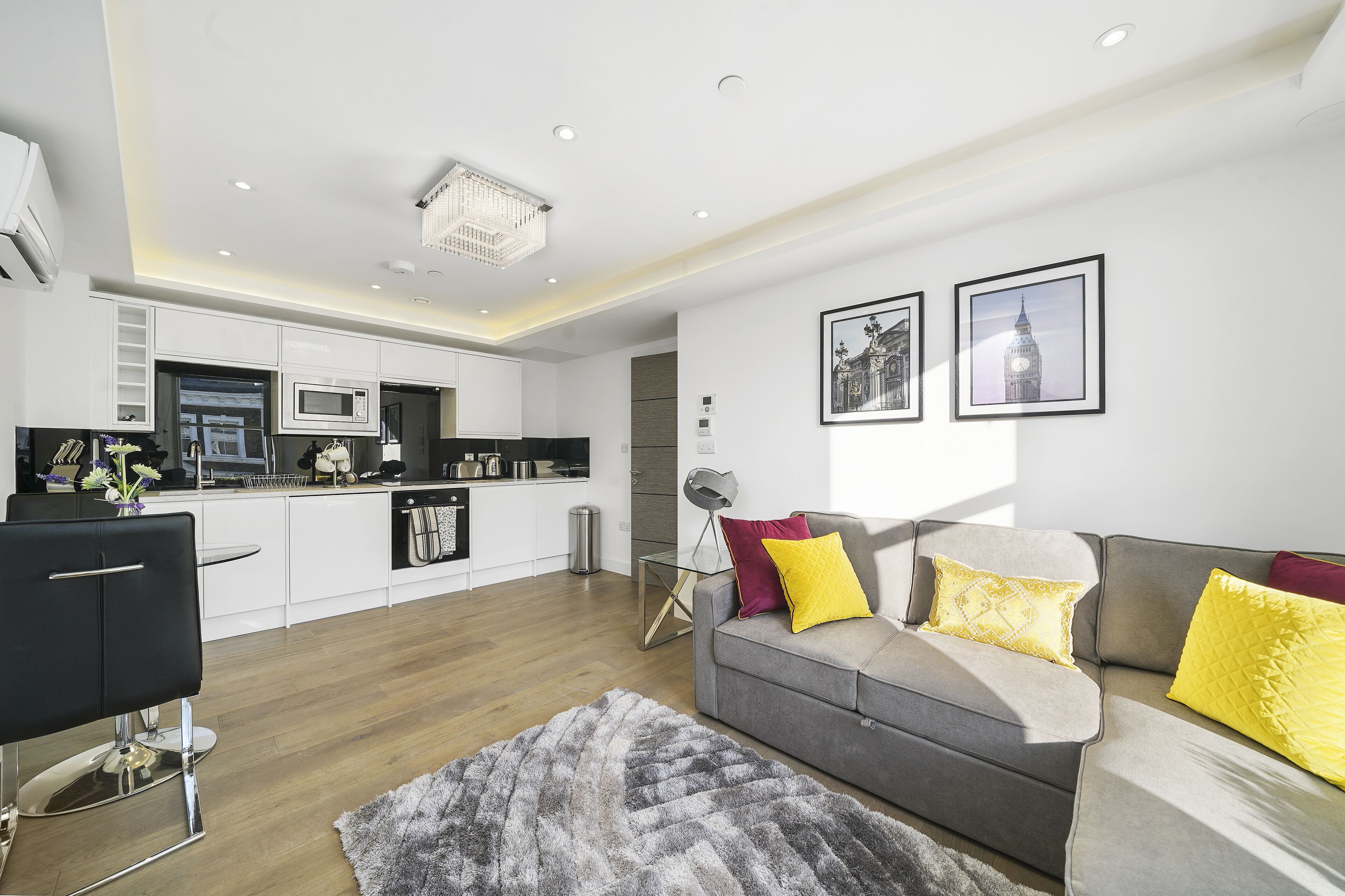 Appartement Luxe, 1 chambre, non-fumeurs | Cuisine privée | Réfrigérateur, micro-ondes, four, plaque de cuisson