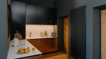 2 Bedrooms Design Apartment | Private kitchen | Mini-fridge, coffee/tea maker, electric kettle, toaster