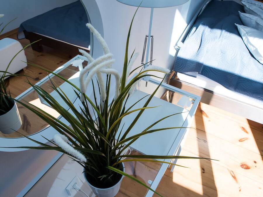 2 bedrooms, desk, laptop workspace, iron/ironing board
