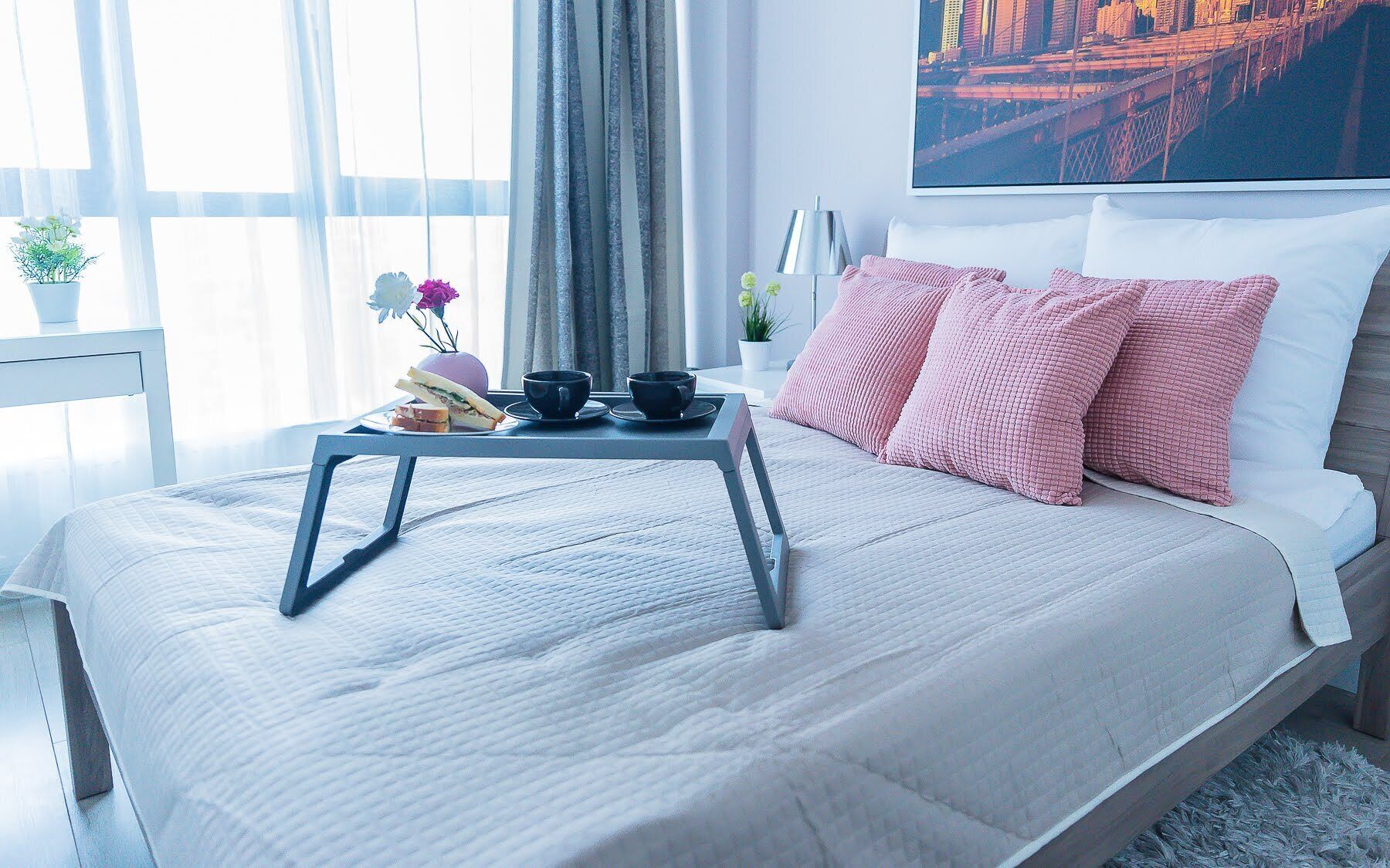 Apartemen Panorama | 1 kamar tidur, seprai premium, dan didekorasi berbeda-beda