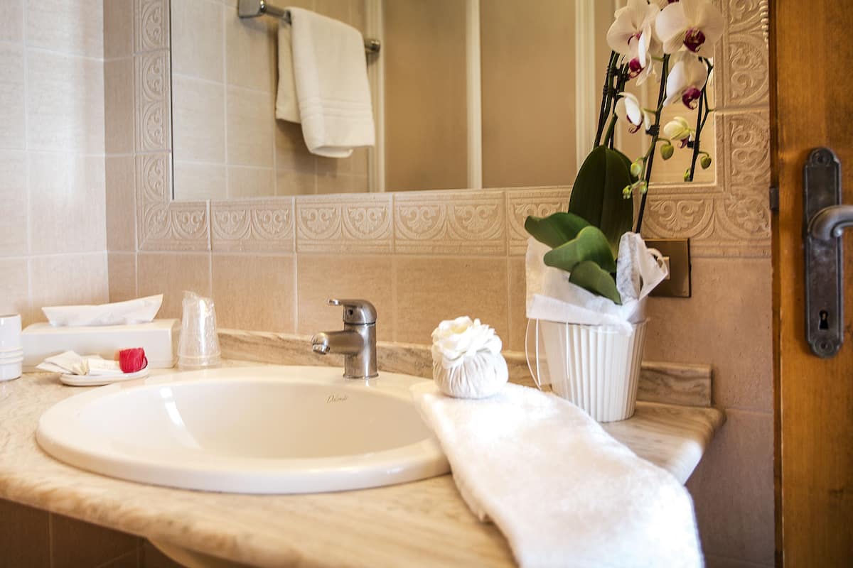 superior double room, lake view | bathroom sink