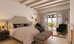 ميني بار وخزنة داخل الغرفة وستائر تعتيم وتجهيزات عازلة للصوت