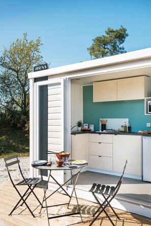 Mobile Home Supérieur, 1 chambre | Terrasse/Patio
