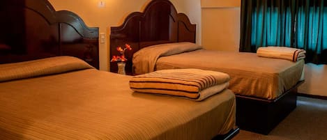 Comfort Double Room, 2 Double Beds | Desk, laptop workspace, free WiFi, bed sheets