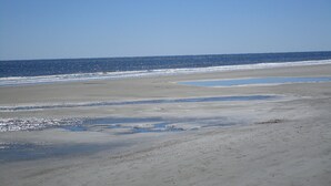 A beach with a wide sandy shore and calm water. - August Specials! 3 night min! 2bed2 Bath-Walk to Beach-Indoor Pool! (Hilton Head Island)