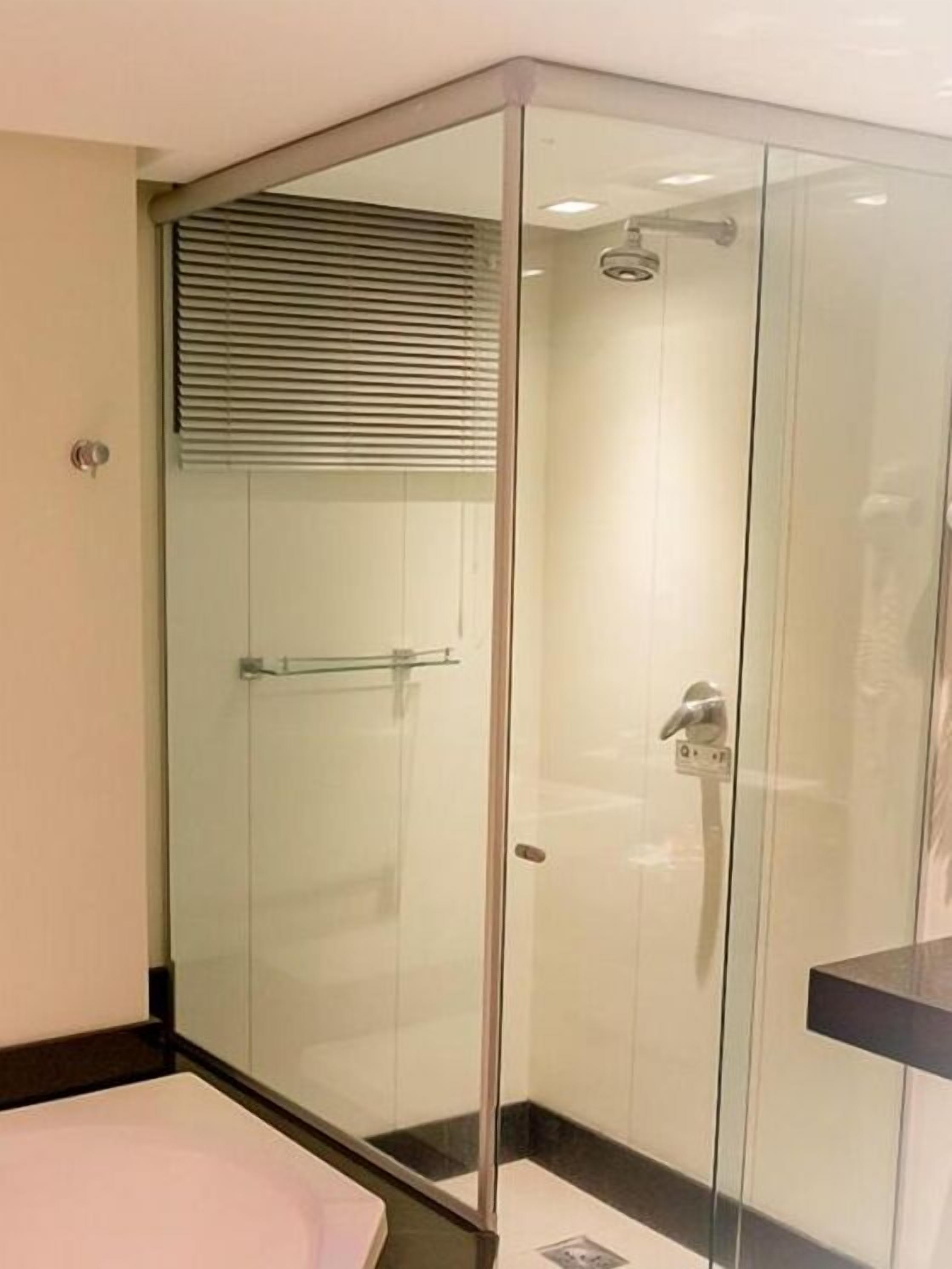 hair dryer, towels, soap