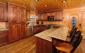 Fridge, microwave, oven, stovetop - Relax & Play: Hot Tub, Pool Table & Serene Views - Wild Bear Lodge (Sevierville)