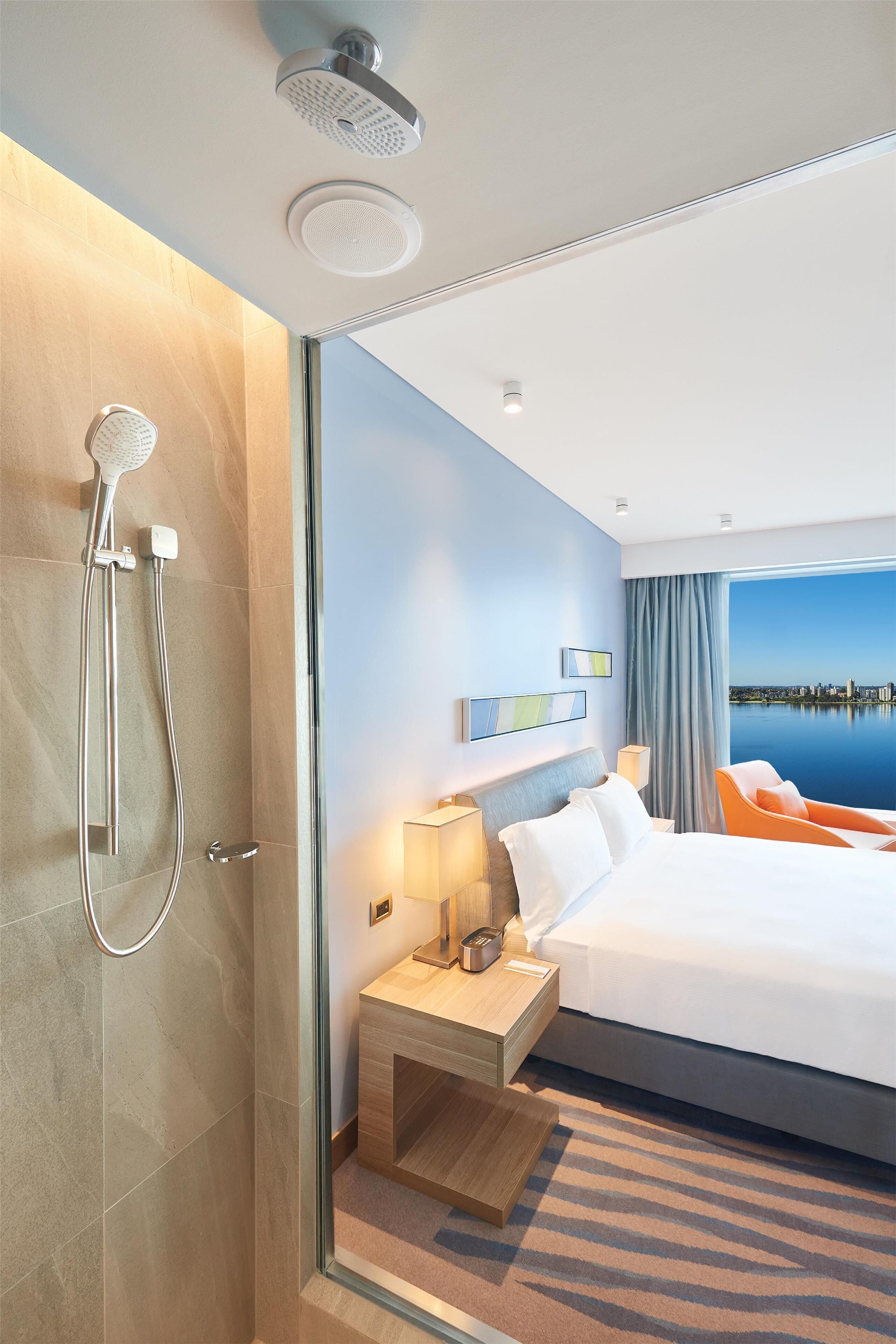 Room, River View (Panoramic) | Bathroom shower