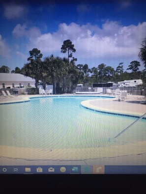 Outdoor pool, a heated pool