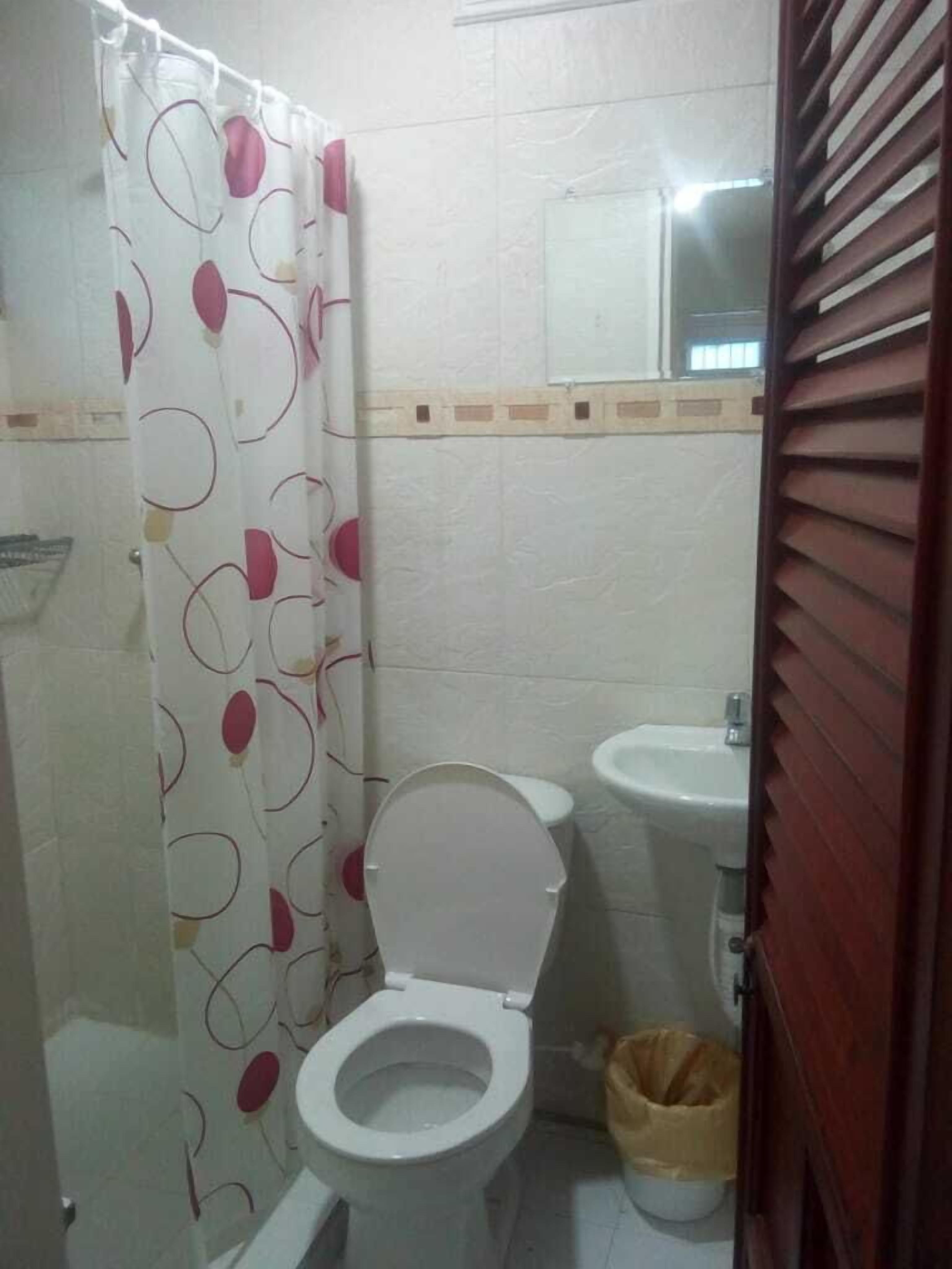 shower, towels, soap, toilet paper