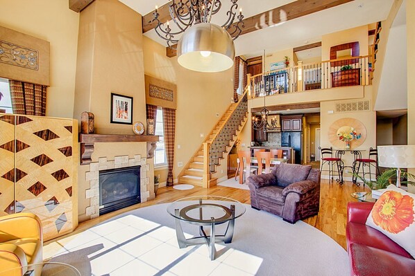 TV, fireplace, offices