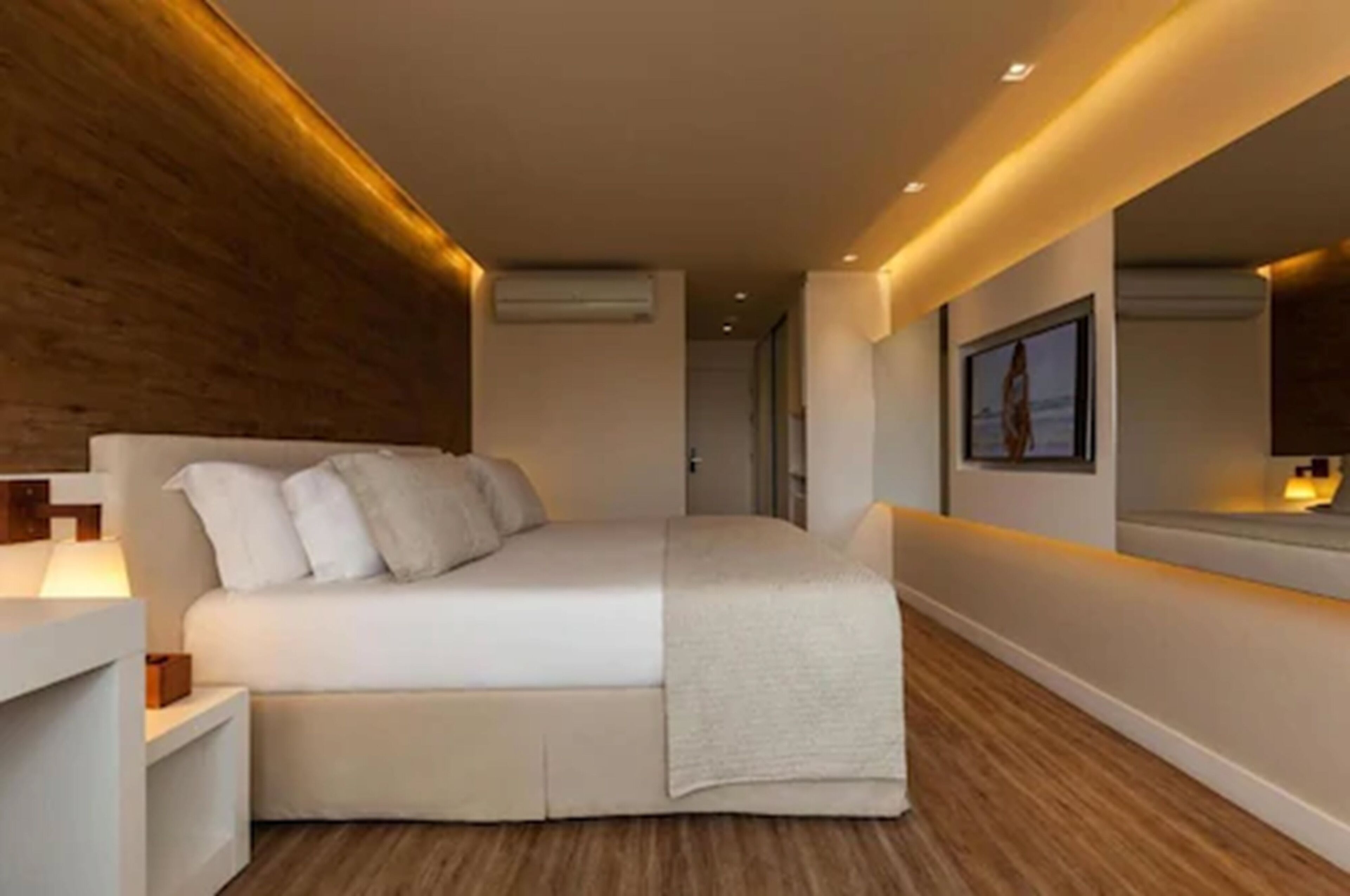 luxury queen bed | in-room safe, desk, laptop workspace, blackout curtains