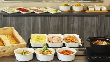 Daily self-serve breakfast for a fee