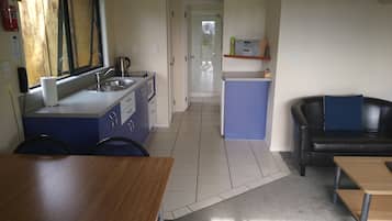 43-inch LCD TV with satellite channels, TV, DVD player