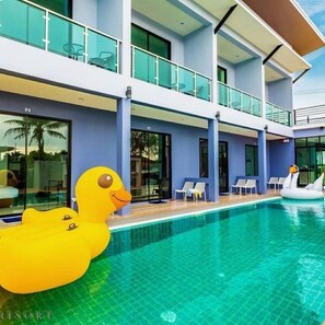 Outdoor pool, open 6:00 AM to midnight, sun loungers - The Phu Resort (Pranburi)