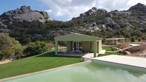 Piscine extérieure, piscine à débordement