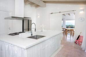 Fridge, oven, stovetop, dishwasher - Sea view villa with private pool, 3 bedrooms, 3 bathrooms (cugnana)