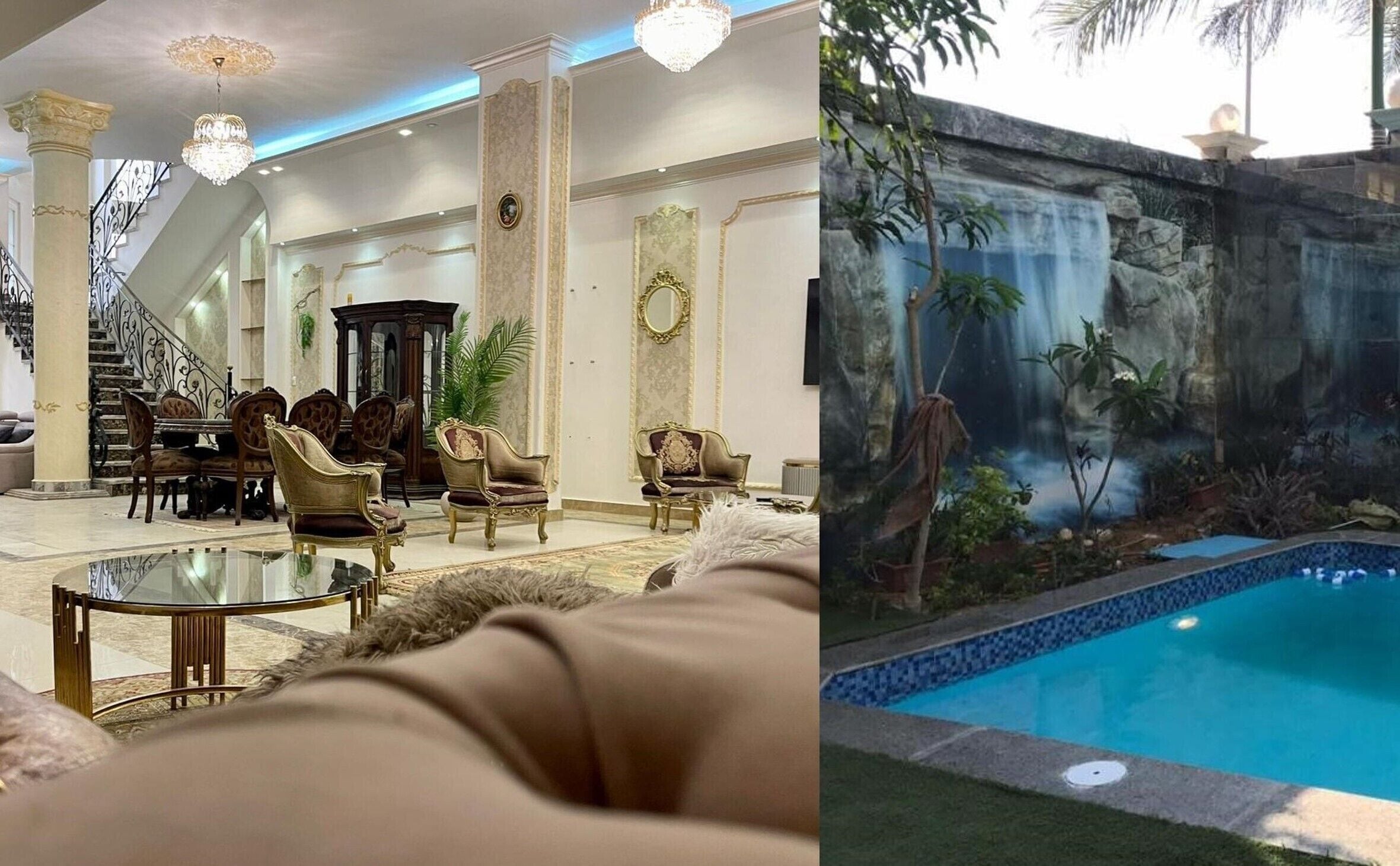 Inomhuspool och utomhuspool