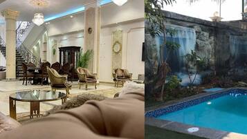 Inomhuspool och utomhuspool