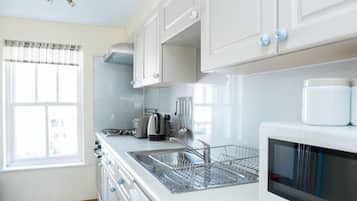 Microwave, oven, dishwasher, high chair