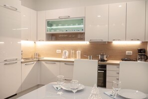 Fridge, oven, stovetop, dishwasher