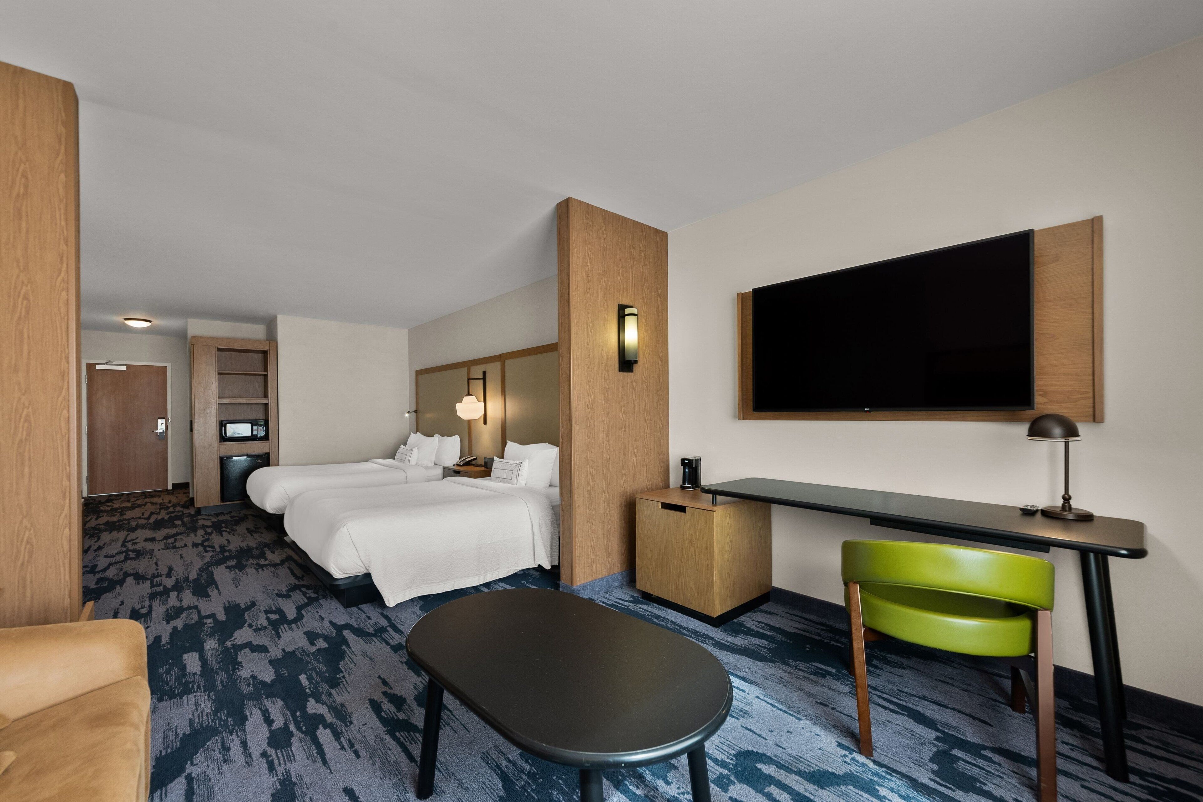 hypo-allergenic bedding, individually furnished, desk, laptop workspace