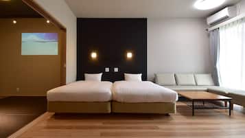 2 slaapkamers, een bureau, een strijkplank/strijkijzer, gratis wifi