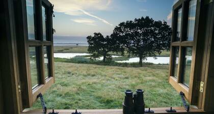 Traditional shepherd's huts in the middle of a National Nature Reserve.