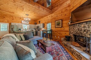 Smart TV, chimenea y reproductor de DVD 