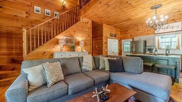 Smart TV, fireplace, DVD player
