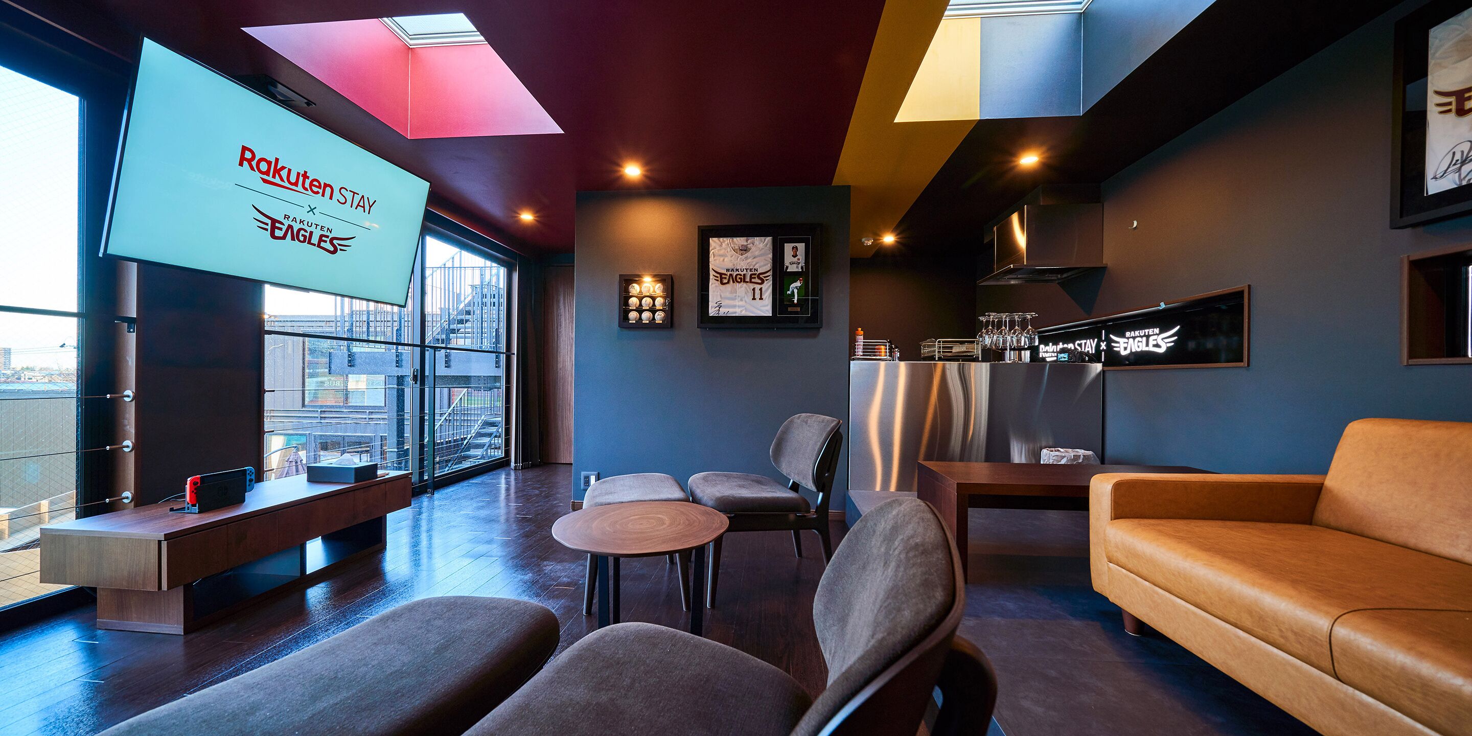 48-inch flat-screen TV with satellite channels