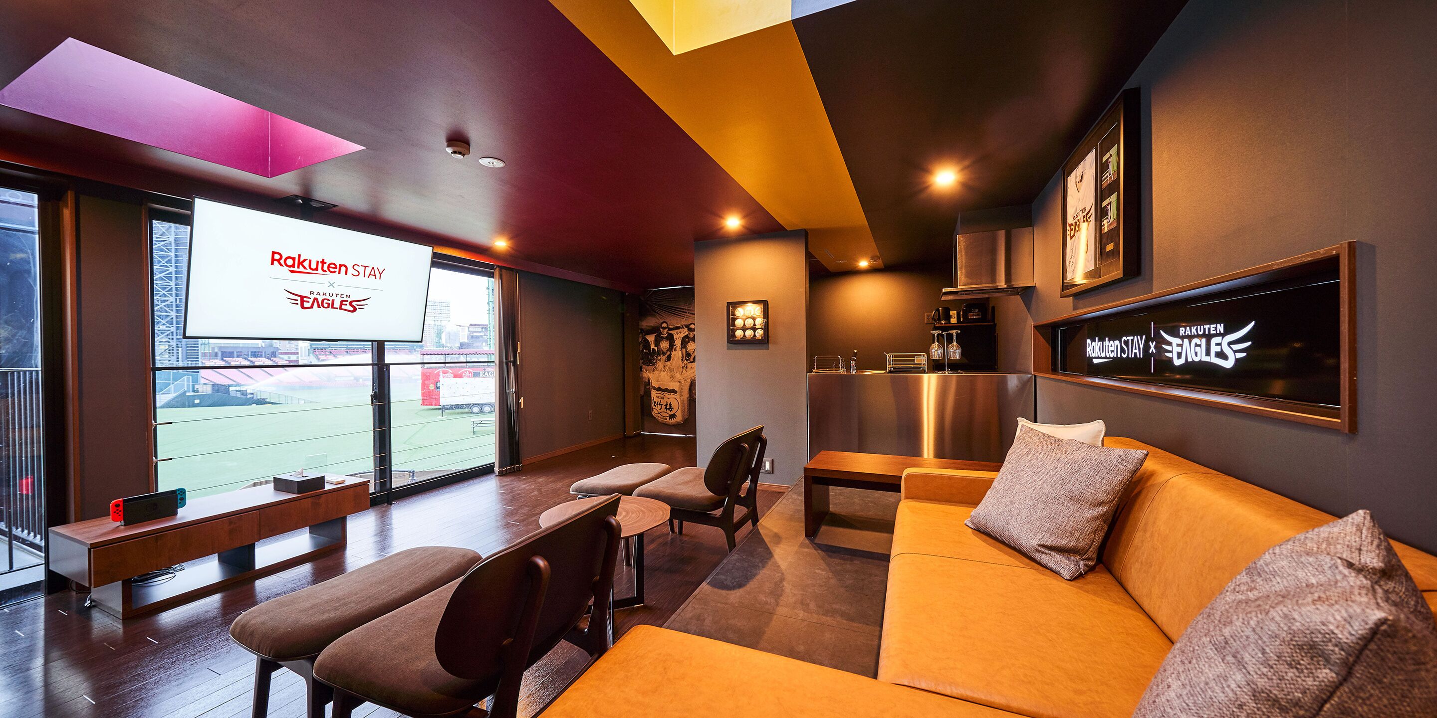 48-inch flat-screen TV with satellite channels