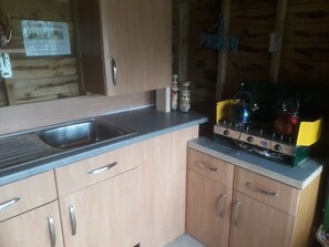 Cabin, 2 Queen Beds | Private kitchen