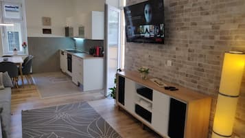 Flachbildfernseher, iPad, Netflix, DVD-Player