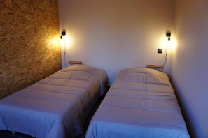 Desk, free WiFi, bed sheets