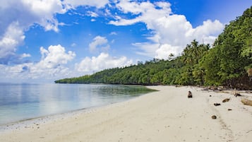 Private beach, white sand