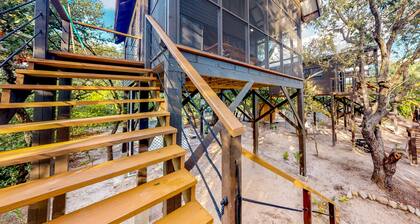 Drei Cabanas im Wald, mit Veranden und Hängematten - zu Fuß zum Strand