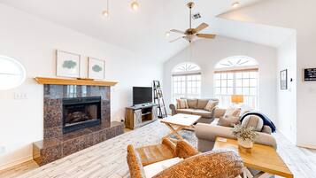 TV, DVD player, books