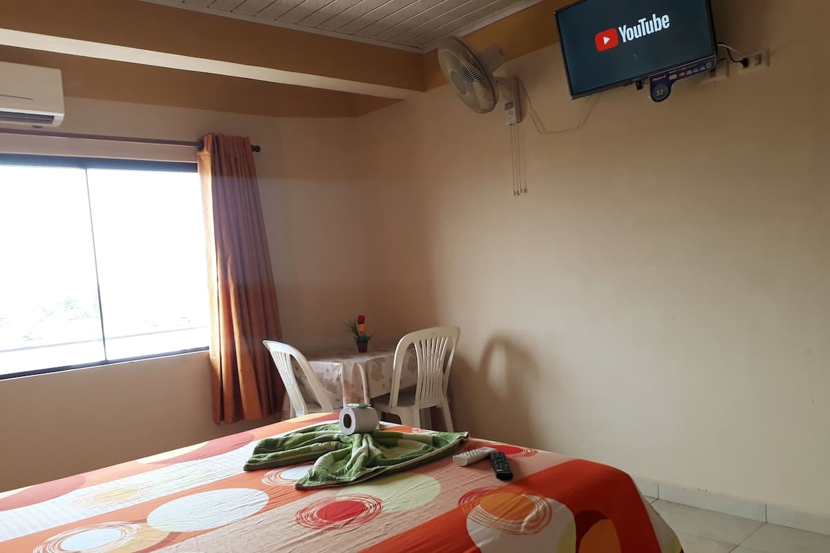 Laptop workspace, blackout curtains, iron/ironing board (on request)