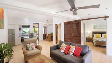 Departamento Premium, hidromasaje (One Bedroom Rooftop Terrace with Spa) | Sala de estar | Smart TV, Netflix, reproductor de DVD y servicios de streaming