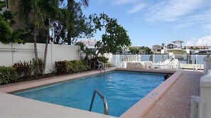 Outdoor pool - Waterfront condo on Clearwater Beach, 2Bedrooms,2 bath walking distance to beach (Clearwater Beach)
