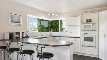 Fridge, microwave, dishwasher, toaster