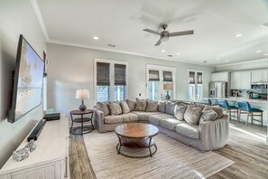 Flat-screen TV, DVD player, offices