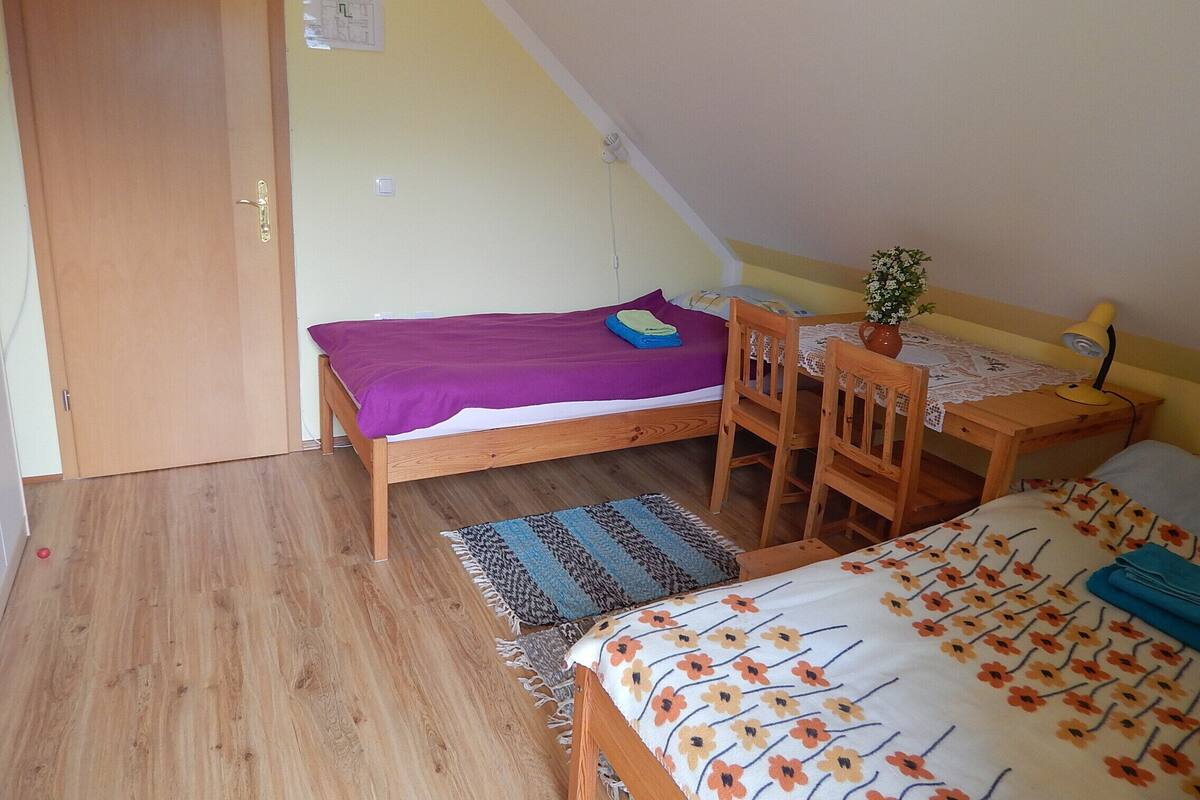 Twin kamer, gemeenschappelijke badkamer (2) | Verduisterende gordijnen, een strijkplank/strijkijzer, gratis babybedden