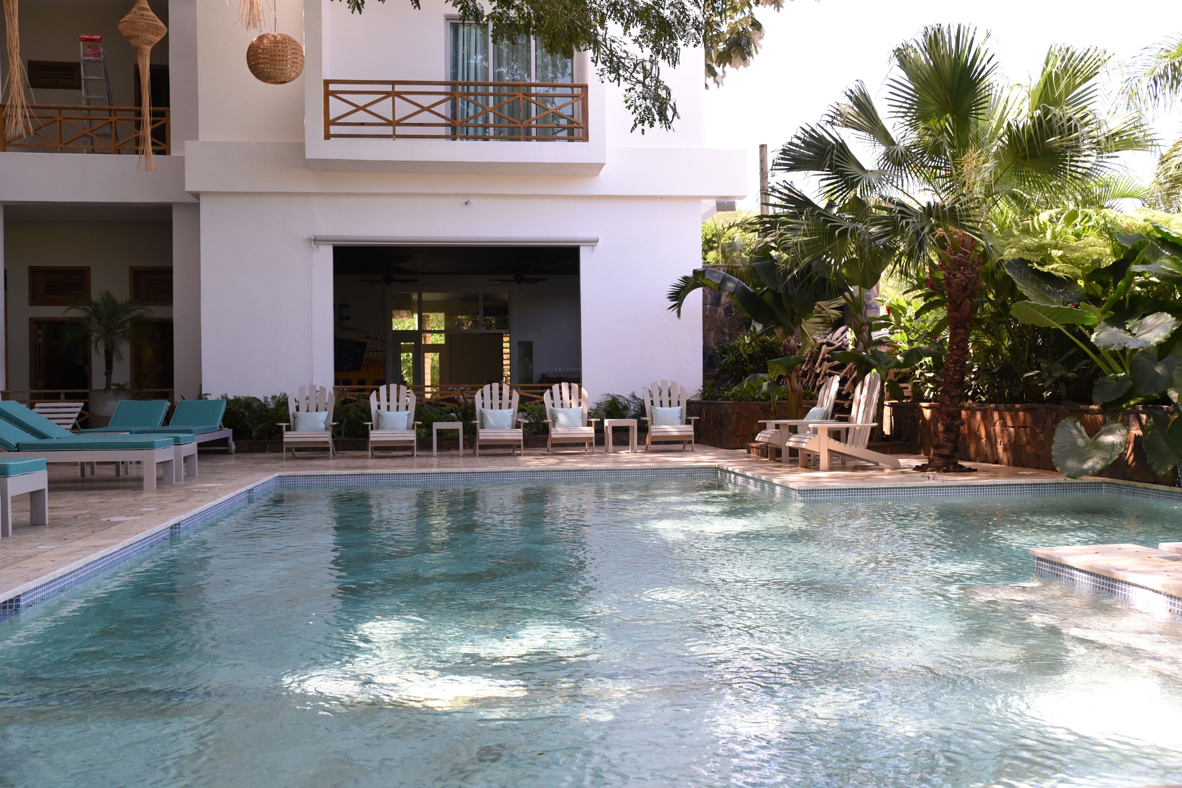 2 outdoor pools, open 8:00 am to 8:00 pm, pool umbrellas, pool loungers