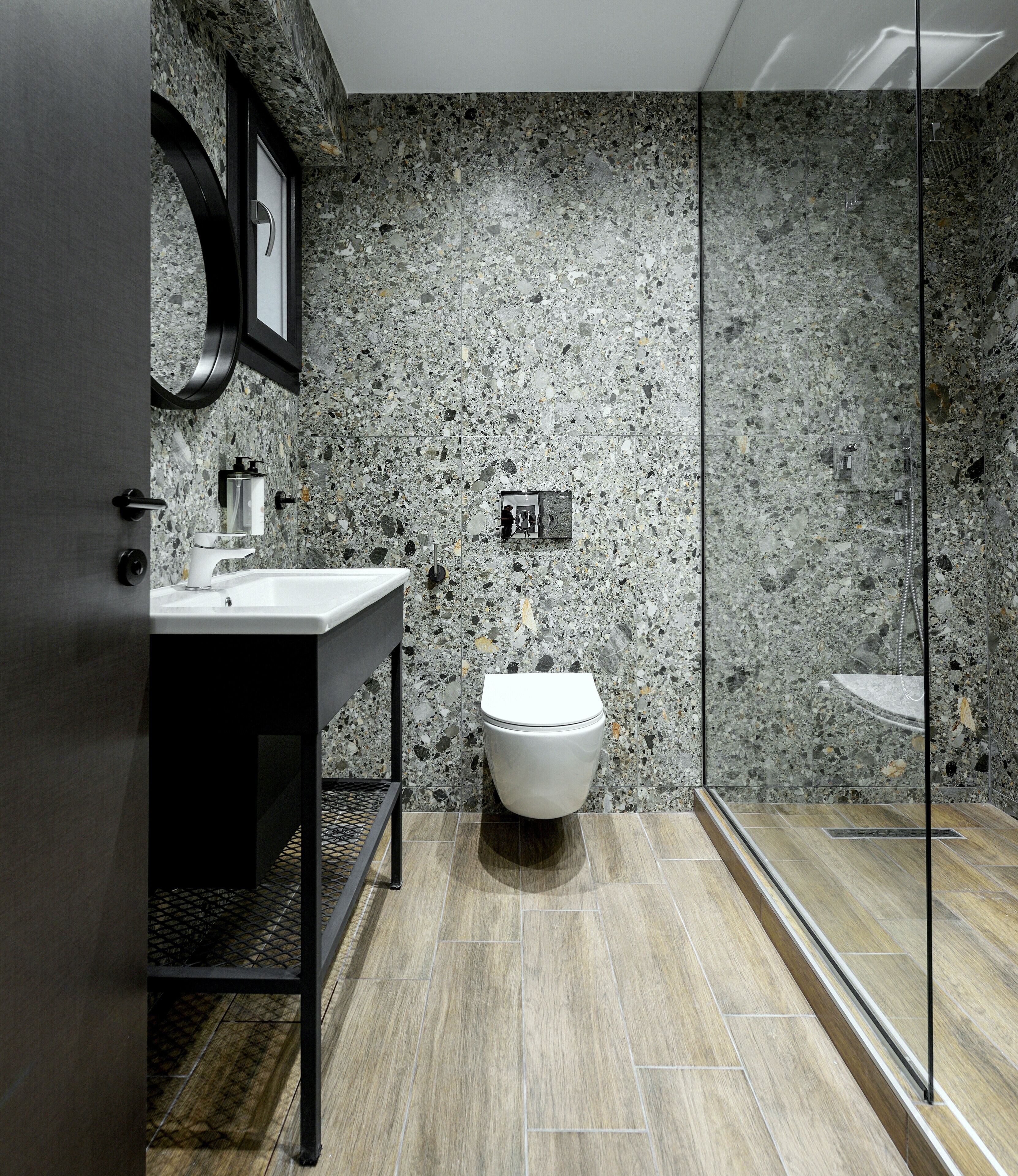 superior triple room (white tower view) | bathroom | shower, rainfall showerhead, free toiletries, hair dryer