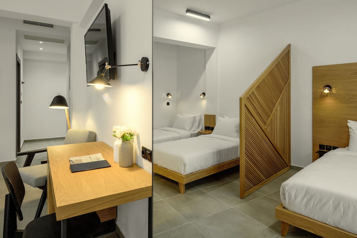 family room (white tower view) | 1 bedroom, in-room safe, individually decorated, desk