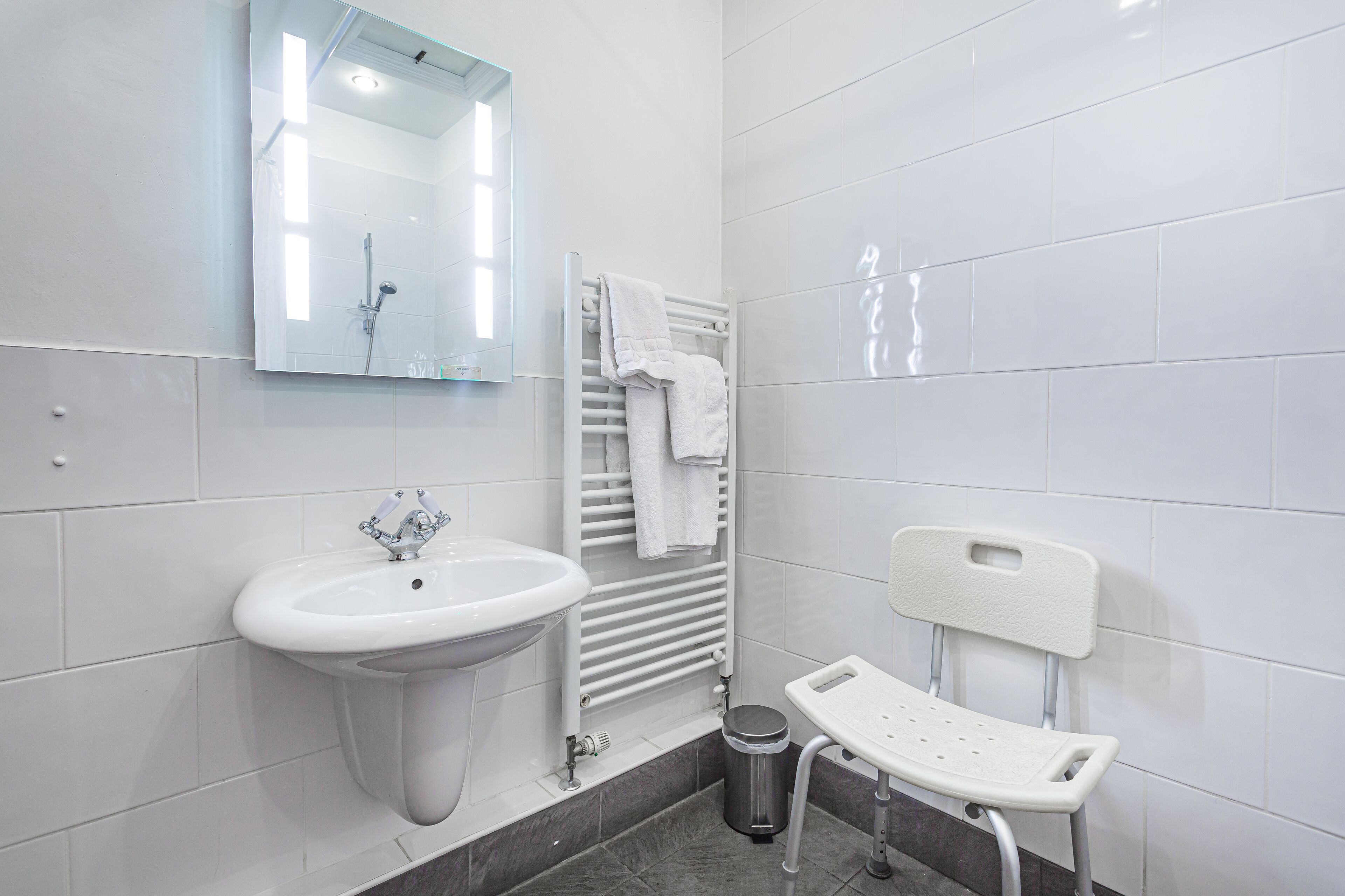 accessible double room | bathroom | free toiletries, hair dryer, bathrobes, slippers